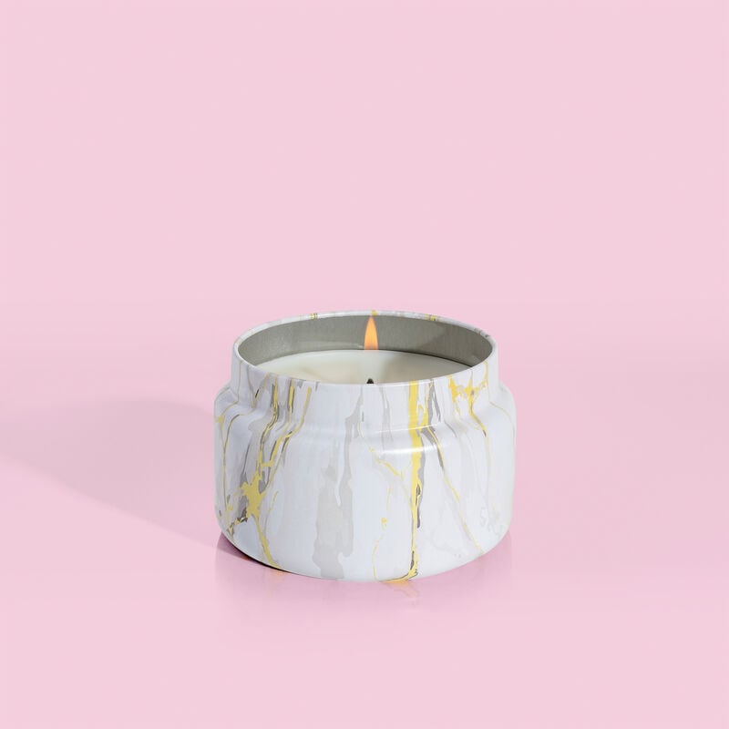 Pineapple Flower Modern Marble Printed Travel Tin Candle Lit image number 1